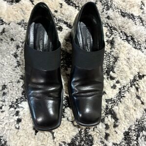 Via Spiga Black Leather Flats